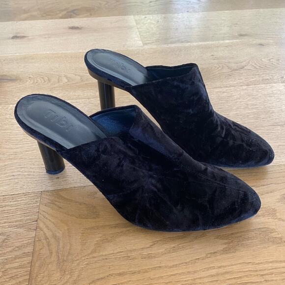 Tibi Velvet Heel Mules in Black